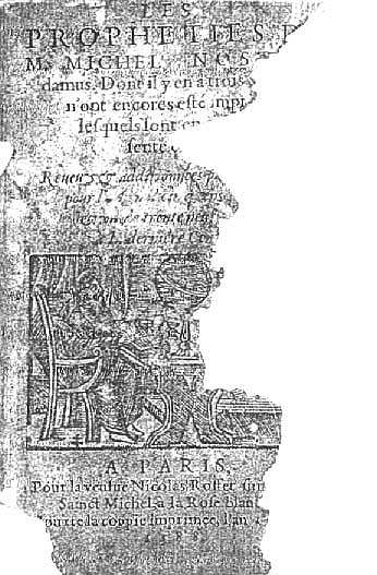 Nostradamus, Prophéties, Paris, veuve Nicolas Roffet, 1588