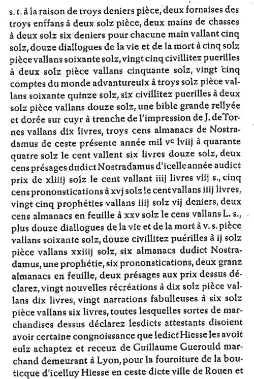 acte Guéroult, 27 février 1559, Rouen